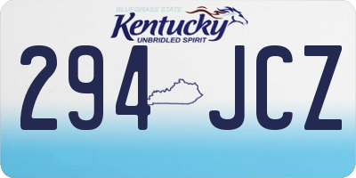 KY license plate 294JCZ