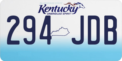 KY license plate 294JDB