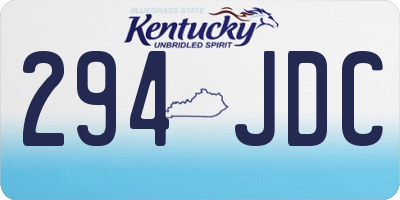 KY license plate 294JDC