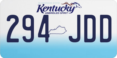 KY license plate 294JDD