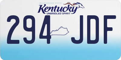 KY license plate 294JDF