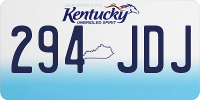 KY license plate 294JDJ