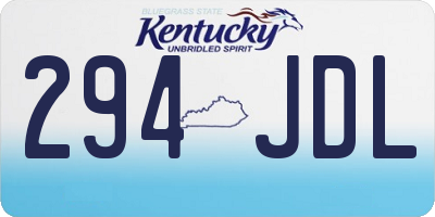 KY license plate 294JDL