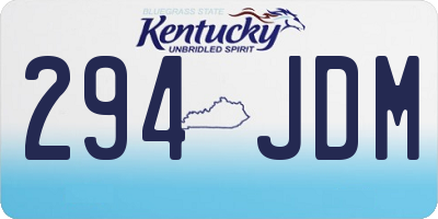 KY license plate 294JDM