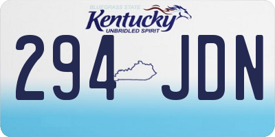 KY license plate 294JDN
