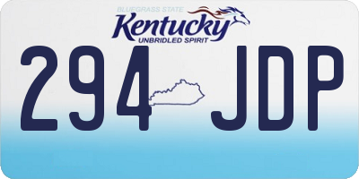 KY license plate 294JDP