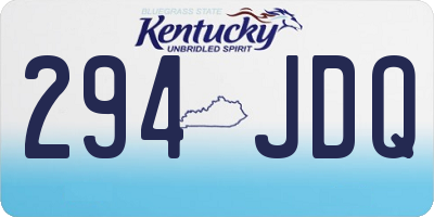 KY license plate 294JDQ