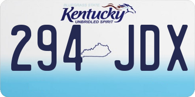 KY license plate 294JDX