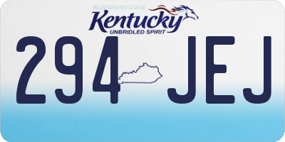 KY license plate 294JEJ