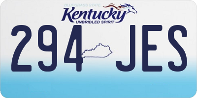 KY license plate 294JES