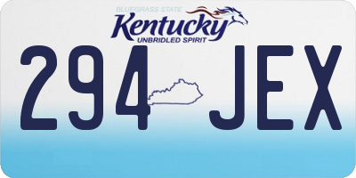 KY license plate 294JEX