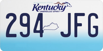 KY license plate 294JFG