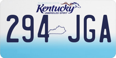 KY license plate 294JGA