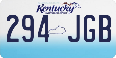 KY license plate 294JGB