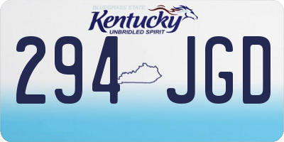 KY license plate 294JGD