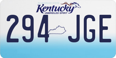 KY license plate 294JGE