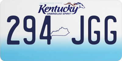 KY license plate 294JGG
