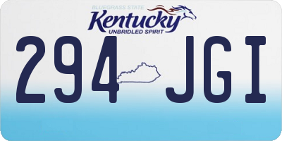 KY license plate 294JGI