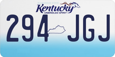 KY license plate 294JGJ