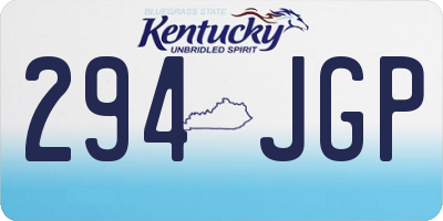KY license plate 294JGP