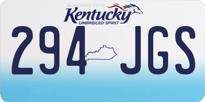 KY license plate 294JGS
