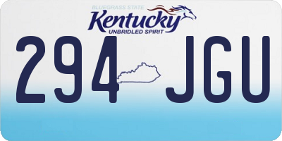 KY license plate 294JGU