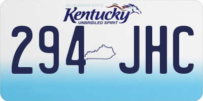 KY license plate 294JHC