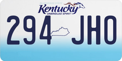 KY license plate 294JHO