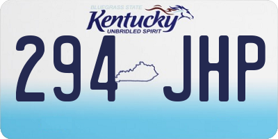 KY license plate 294JHP
