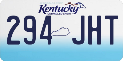 KY license plate 294JHT