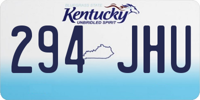 KY license plate 294JHU