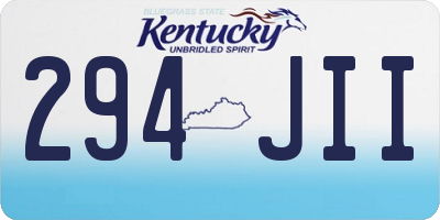KY license plate 294JII