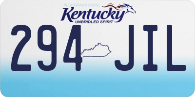KY license plate 294JIL