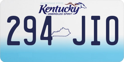 KY license plate 294JIO