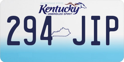 KY license plate 294JIP