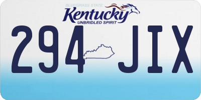 KY license plate 294JIX