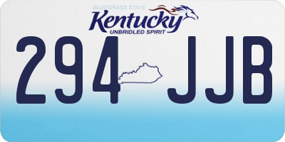 KY license plate 294JJB