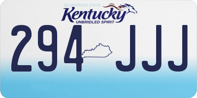 KY license plate 294JJJ