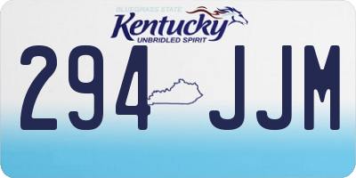 KY license plate 294JJM