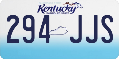 KY license plate 294JJS