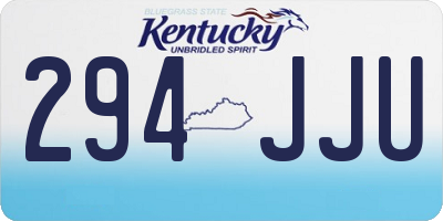 KY license plate 294JJU
