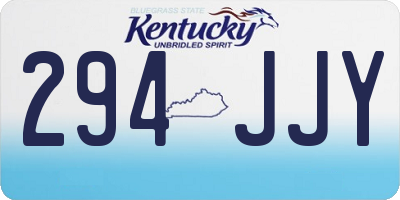 KY license plate 294JJY