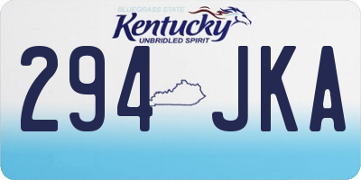 KY license plate 294JKA