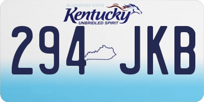 KY license plate 294JKB