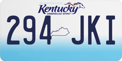 KY license plate 294JKI