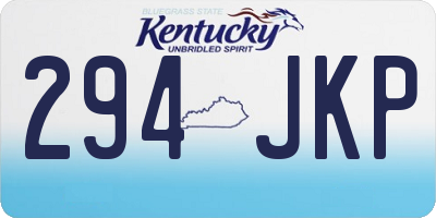 KY license plate 294JKP