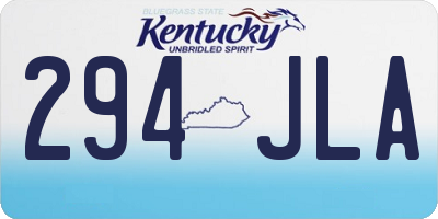 KY license plate 294JLA