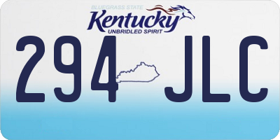 KY license plate 294JLC