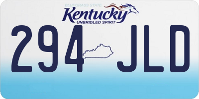 KY license plate 294JLD
