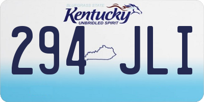 KY license plate 294JLI